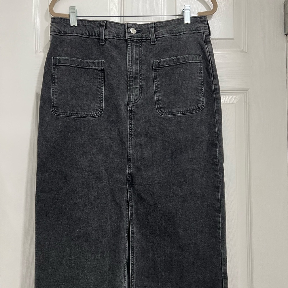 GAP Black Denim Midi Skirt